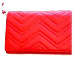 Red crossbody or clutch purse